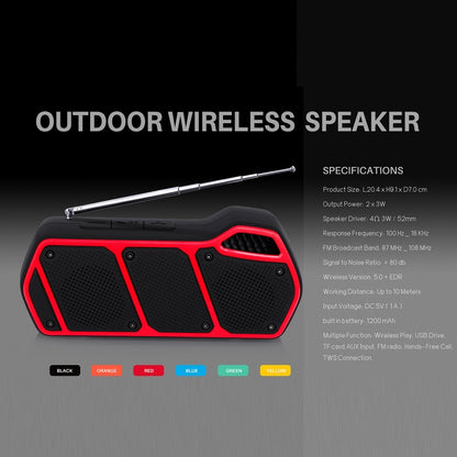 NewRixing NR-5011fm Outdoor Portable Bluetooth Speakerr, Support Hands-free Call / TF Card / FM / U Disk(Black) - Desktop Speaker by NewRixing | Online Shopping South Africa | PMC Jewellery | Buy Now Pay Later Mobicred