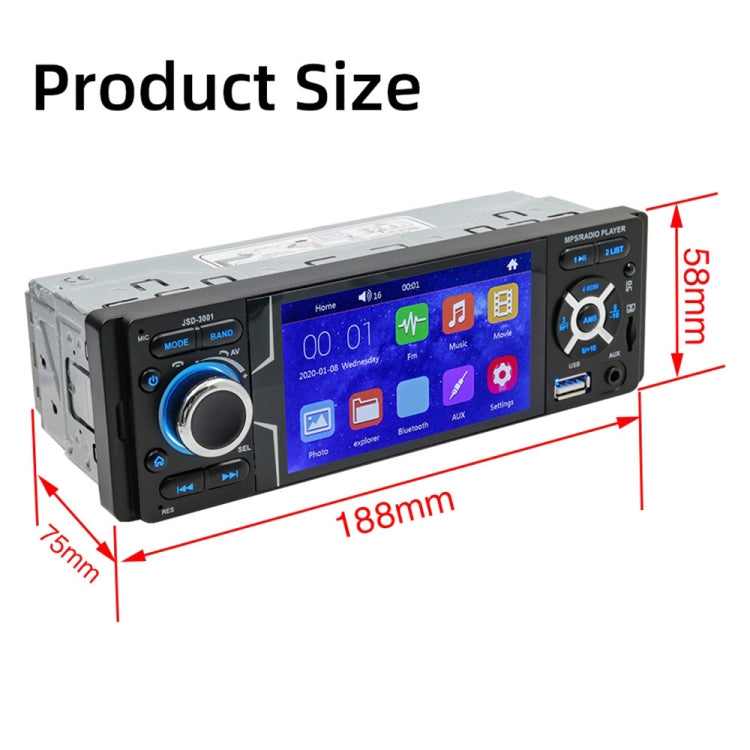 JSD-3001 HD 4 inch Car Stereo Radio MP5 Player Audio Player FM Bluetooth USB / TF AUX - Car MP3 & MP4 & MP5 by PMC Jewellery | Online Shopping South Africa | PMC Jewellery | Buy Now Pay Later Mobicred