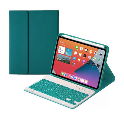 HK006 Square Keys Detachable Bluetooth Keyboard Leather Tablet Case with Holder for iPad mini 6(Dark Green) - For iPad mini by PMC Jewellery | Online Shopping South Africa | PMC Jewellery