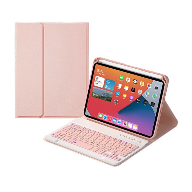 HK006 Square Keys Detachable Bluetooth Keyboard Leather Tablet Case with Holder for iPad mini 6(Pink) - For iPad mini by PMC Jewellery | Online Shopping South Africa | PMC Jewellery