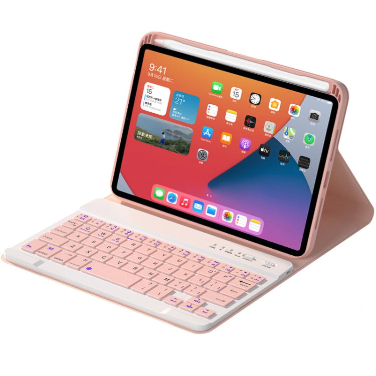 HK006 Square Keys Detachable Bluetooth Keyboard Leather Tablet Case with Holder for iPad mini 6(Pink) - For iPad mini by PMC Jewellery | Online Shopping South Africa | PMC Jewellery