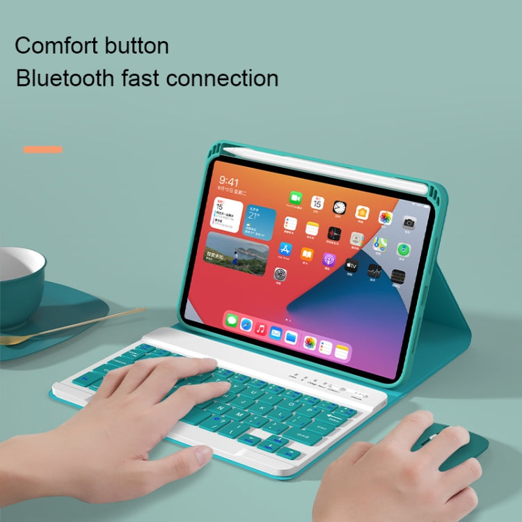 HK006 Square Keys Detachable Bluetooth Keyboard Leather Tablet Case with Holder for iPad mini 6(Black+White) - For iPad mini by PMC TechLife | Online Shopping South Africa | PMC TechLife