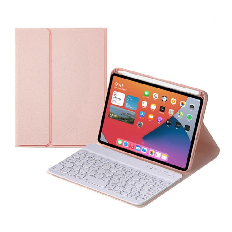 HY006 Round Keys Detachable Bluetooth Keyboard Leather Tablet Case with Holder for iPad mini 6(Pink) - For iPad mini by PMC Jewellery | Online Shopping South Africa | PMC Jewellery