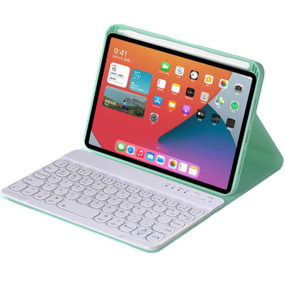 HY006 Round Keys Detachable Bluetooth Keyboard Leather Tablet Case with Holder for iPad mini 6(Mint Green) - For iPad mini by PMC Jewellery | Online Shopping South Africa | PMC Jewellery