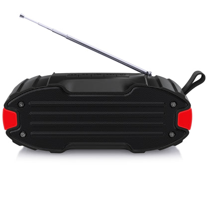 New Rixing NR-907FM TWS Outdoor Bluetooth Speaker Support Hands-free Call / FM with Handle & Antenna(Red) - Desktop Speaker by NewRixing | Online Shopping South Africa | PMC Jewellery | Buy Now Pay Later Mobicred