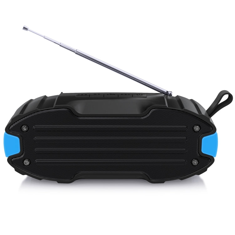 New Rixing NR-907FM TWS Outdoor Bluetooth Speaker Support Hands-free Call / FM with Handle & Antenna(Blue) - Desktop Speaker by NewRixing | Online Shopping South Africa | PMC Jewellery | Buy Now Pay Later Mobicred