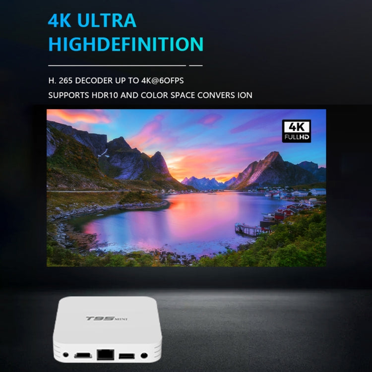 T95MINI 4K HD Network TV Set Top Box, Android 10.0, Allwinner H313 Quad Core 64-bit Cortex-A53, 1GB + 8GB, Support 2.4G WiFi, HDMI, AV, LAN, USB 2.0, US Plug - Allwinner H3 by PMC Jewellery | Online Shopping South Africa | PMC Jewellery | Buy Now Pay Later Mobicred