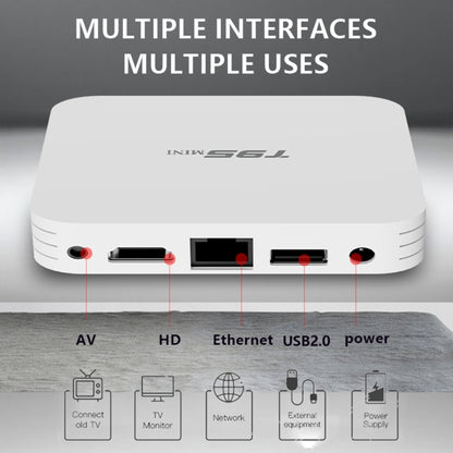 T95MINI 4K HD Network TV Set Top Box, Android 10.0, Allwinner H313 Quad Core 64-bit Cortex-A53, 1GB + 8GB, Support 2.4G WiFi, HDMI, AV, LAN, USB 2.0, UK Plug - Allwinner H3 by PMC Jewellery | Online Shopping South Africa | PMC Jewellery | Buy Now Pay Later Mobicred