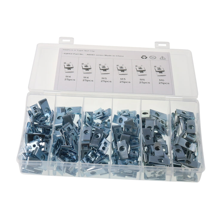 A6093 150 PCS Car M4/M5/M6 Fastener Clips Base U-shaped Clip Nut - Nuts & Bolts by PMC Jewellery | Online Shopping South Africa | PMC Jewellery