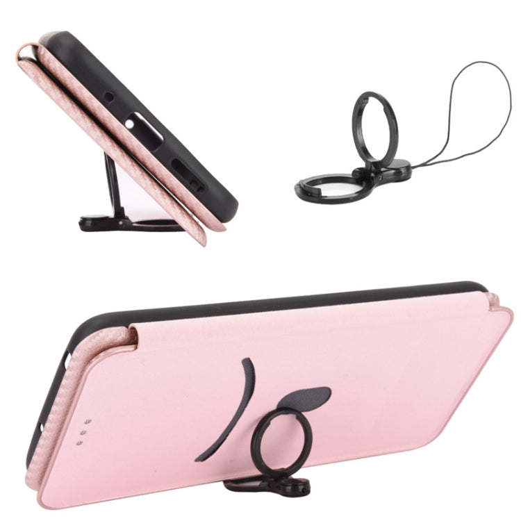 For Doogee S59 / S59 Pro Carbon Fiber Texture Horizontal Flip TPU + PC + PU Leather Case with Card Slot(Pink) - More Brand by PMC Jewellery | Online Shopping South Africa | PMC Jewellery | Buy Now Pay Later Mobicred