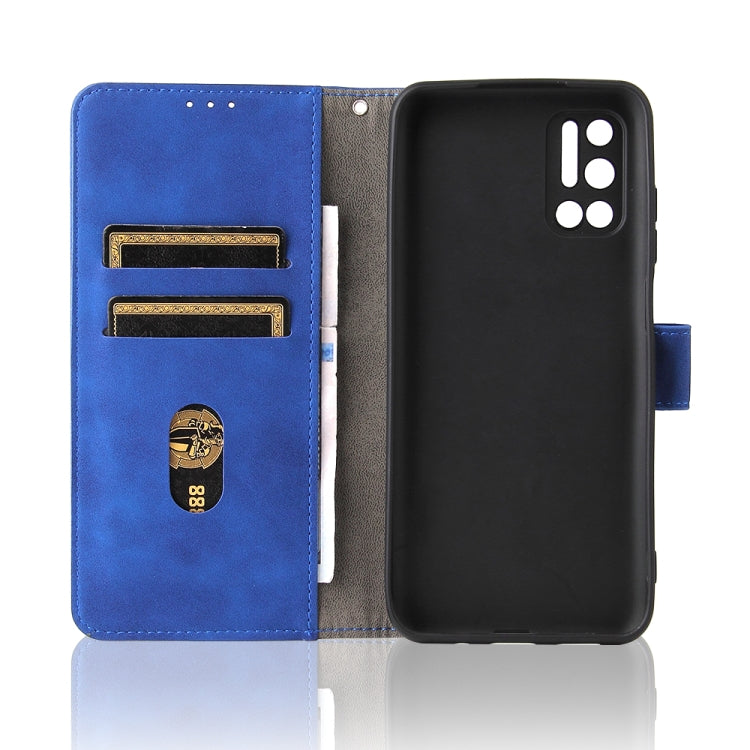 For Doogee N40 Pro Solid Color Skin Feel Magnetic Buckle Horizontal Flip PU Leather Case with Holder & Card Slots & Wallet(Blue) - More Brand by PMC Jewellery | Online Shopping South Africa | PMC Jewellery | Buy Now Pay Later Mobicred