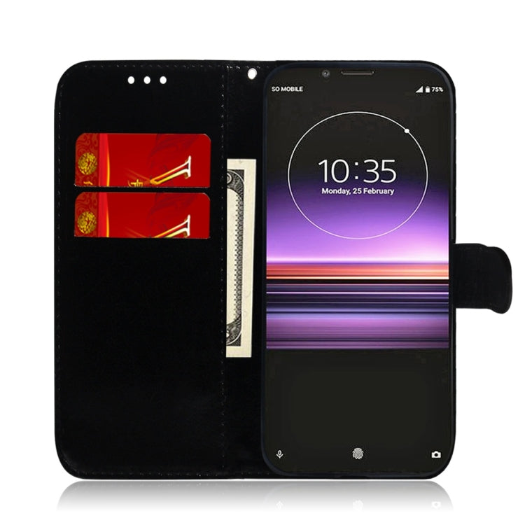 For Sony Xperia 1 Imitated Mirror Surface Horizontal Flip Leather Case with Holder & Card Slots & Wallet & Lanyard(Black) - Sony Cases by PMC Jewellery | Online Shopping South Africa | PMC Jewellery