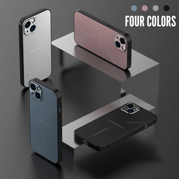 For iPhone 13 R-JUST RJ-52 3-Line Style Metal TPU Shockproof Protective Case(Black) - iPhone 13 Cases by R-JUST | Online Shopping South Africa | PMC Jewellery | Buy Now Pay Later Mobicred