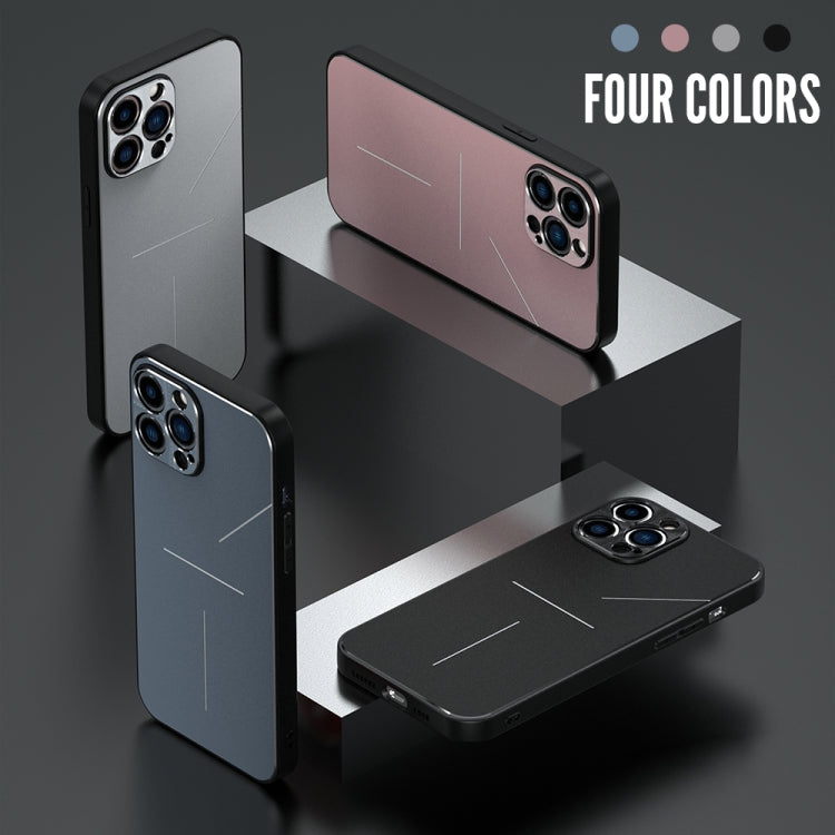 For iPhone 12 Pro R-JUST RJ-52 3-Line Style Metal TPU Shockproof Protective Case(Black) - iPhone 12 / 12 Pro Cases by R-JUST | Online Shopping South Africa | PMC Jewellery