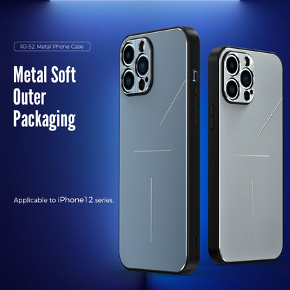 For iPhone 12 Pro Max R-JUST RJ-52 3-Line Style Metal TPU Shockproof Protective Case(Black) - iPhone 12 Pro Max Cases by R-JUST | Online Shopping South Africa | PMC Jewellery | Buy Now Pay Later Mobicred