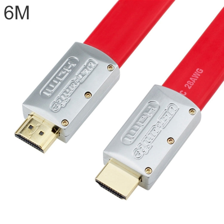 ULT-unite 4K Ultra HD Gold-plated HDMI to HDMI Flat Cable, Cable Length:6m(Red) - Cable by ult-unite | Online Shopping South Africa | PMC Jewellery | Buy Now Pay Later Mobicred