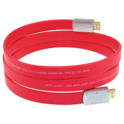 ULT-unite 4K Ultra HD Gold-plated HDMI to HDMI Flat Cable, Cable Length:10m(Red) - Cable by ult-unite | Online Shopping South Africa | PMC Jewellery | Buy Now Pay Later Mobicred