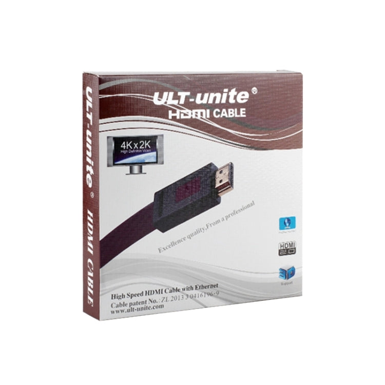 ULT-unite 4K Ultra HD Gold-plated HDMI to HDMI Flat Cable, Cable Length:5m(Transparent Purple) - Cable by ult-unite | Online Shopping South Africa | PMC Jewellery | Buy Now Pay Later Mobicred