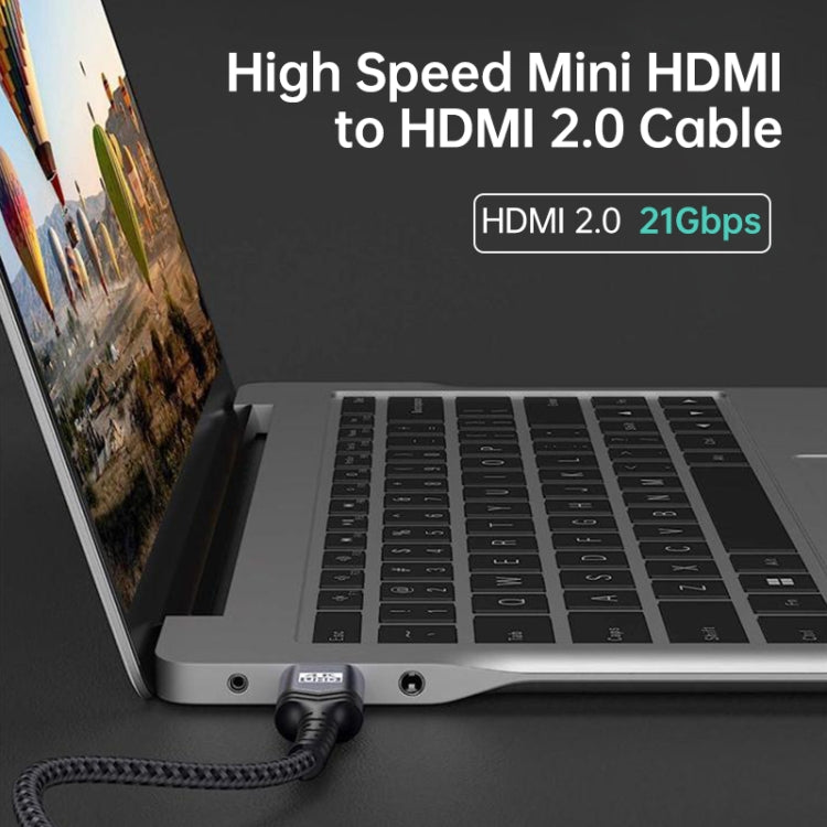 HDMI 2.0 Male to HDMI 2.0 Male 4K Ultra-HD Braided Adapter Cable, Cable Length:2m(Grey) - Cable by PMC Jewellery | Online Shopping South Africa | PMC Jewellery | Buy Now Pay Later Mobicred