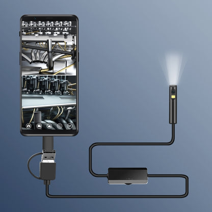 AN100 3 in 1 IP68 Waterproof USB-C / Type-C + Micro USB + USB Dual Cameras Industrial Digital Endoscope with 9 LEDs, Support Android System, Lens Diameter: 5.5mm, Length:2m Soft Cable -  by PMC Jewellery | Online Shopping South Africa | PMC Jewellery | Buy Now Pay Later Mobicred