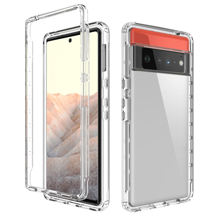 For Google Pixel 6 Pro High Transparency Two-color Gradient PC + TPU Phone Protective Case(Transparent) - Google Cases by PMC Jewellery | Online Shopping South Africa | PMC Jewellery