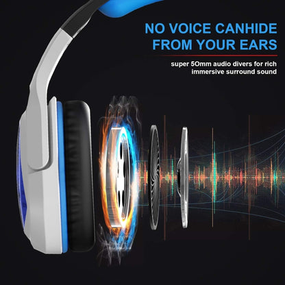 SADES MH901 7.1 Channel USB Adjustable Gaming Headset with Microphone(Blue White) - Multimedia Headset by SADES | Online Shopping South Africa | PMC Jewellery | Buy Now Pay Later Mobicred