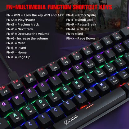 HXSJ V900 61 Keys Cool Lighting Effect Mechanical Wired Keyboard(Black) - Wired Keyboard by HXSJ | Online Shopping South Africa | PMC Jewellery | Buy Now Pay Later Mobicred