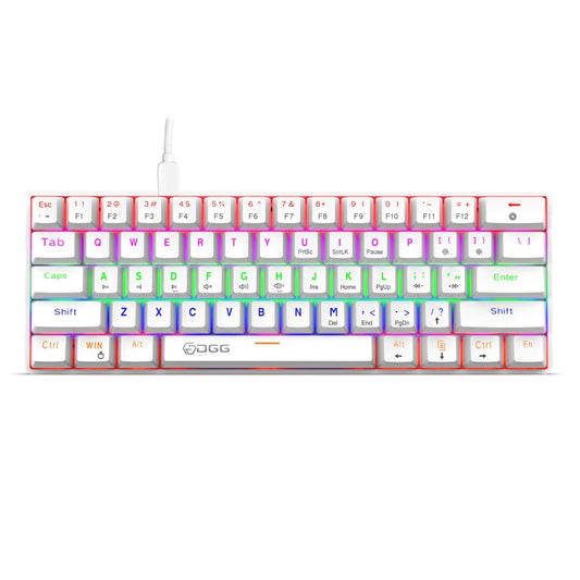 HXSJ V900 61 Keys Cool Lighting Effect Mechanical Wired Keyboard(White) - Wired Keyboard by HXSJ | Online Shopping South Africa | PMC Jewellery | Buy Now Pay Later Mobicred