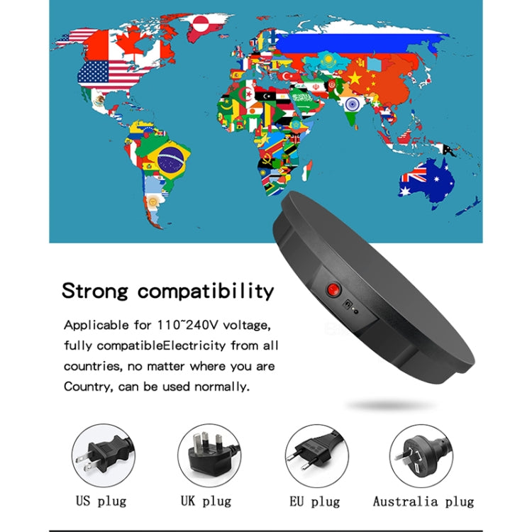 52cm Remote Control Electric Rotating Turntable Display Stand Video Shooting Props Turntable, Charging Power, Power Plug:AU Plug(Black) - free shipping - PMC TechLife - Order now!
