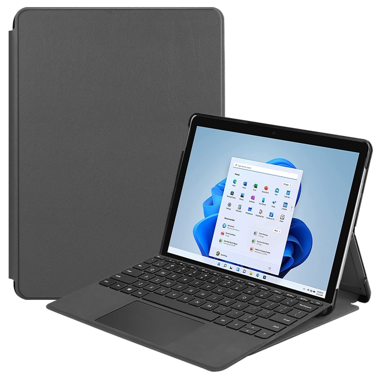 For Microsoft Surface Pro 8 Solid Color Electric Pressed Horizontal Flip Tablet Leather Case with Holder(Grey) - Others by PMC TechLife | Online Shopping South Africa | PMC TechLife | Buy Now Pay Later Mobicred