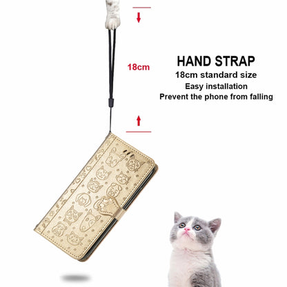 For Doogee N40 Pro Cat and Dog Embossed Horizontal Flip Phone Leather Case with Holder & Card Slot & Wallet & Lanyard(Gold) - More Brand by PMC Jewellery | Online Shopping South Africa | PMC Jewellery | Buy Now Pay Later Mobicred