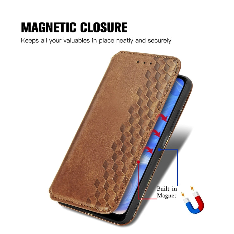 For Doogee N40 Pro Cubic Grid Pressed Horizontal Flip Magnetic Leather Case with Holder & Card Slots & Wallet(Brown) - More Brand by PMC Jewellery | Online Shopping South Africa | PMC Jewellery | Buy Now Pay Later Mobicred