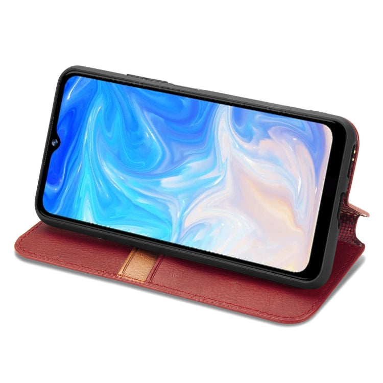 For Doogee N40 Pro Cubic Grid Pressed Horizontal Flip Magnetic Leather Case with Holder & Card Slots & Wallet(Red) - More Brand by PMC Jewellery | Online Shopping South Africa | PMC Jewellery | Buy Now Pay Later Mobicred