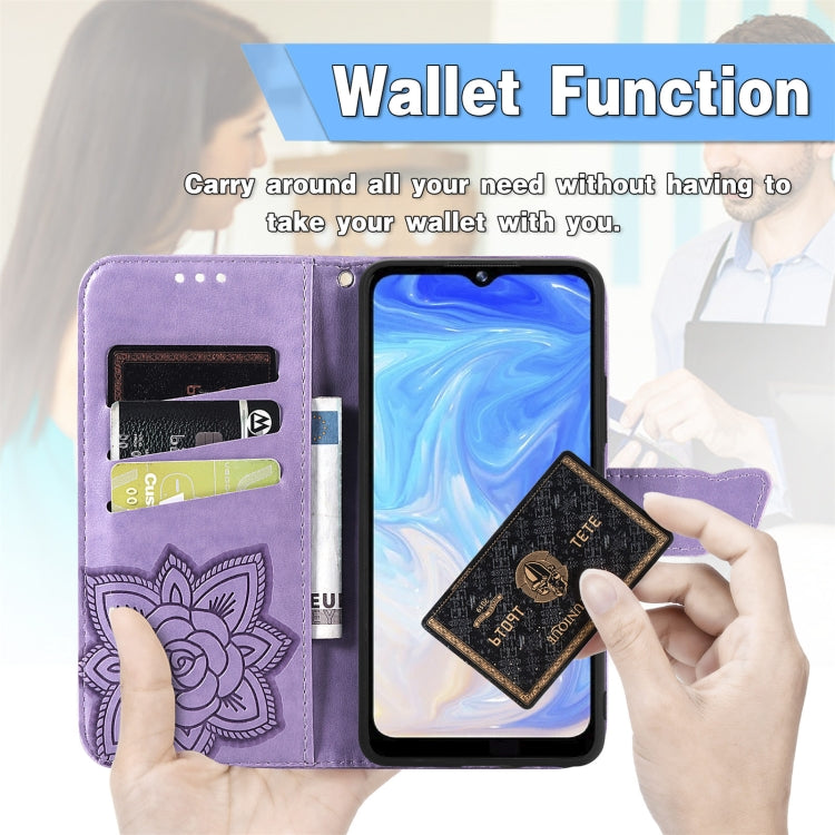 For DOOGEE N40 Pro Butterfly Love Flowers Embossed Horizontal Flip Leather Case with Holder & Card Slots & Wallet & Lanyard(Light Purple) - More Brand by PMC Jewellery | Online Shopping South Africa | PMC Jewellery | Buy Now Pay Later Mobicred