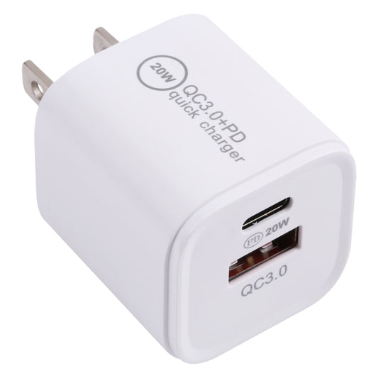 20WACB 20W QC3.0 + PD Quick Charger, Plug Specification:US Plug(White) - USB Charger by PMC Jewellery | Online Shopping South Africa | PMC Jewellery | Buy Now Pay Later Mobicred