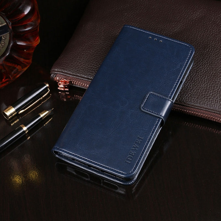 For Oukitel C25 idewei Crazy Horse Texture Leather Phone Case with Holder & Card Slots & Wallet(Dark Blue) - More Brand by idewei | Online Shopping South Africa | PMC Jewellery | Buy Now Pay Later Mobicred