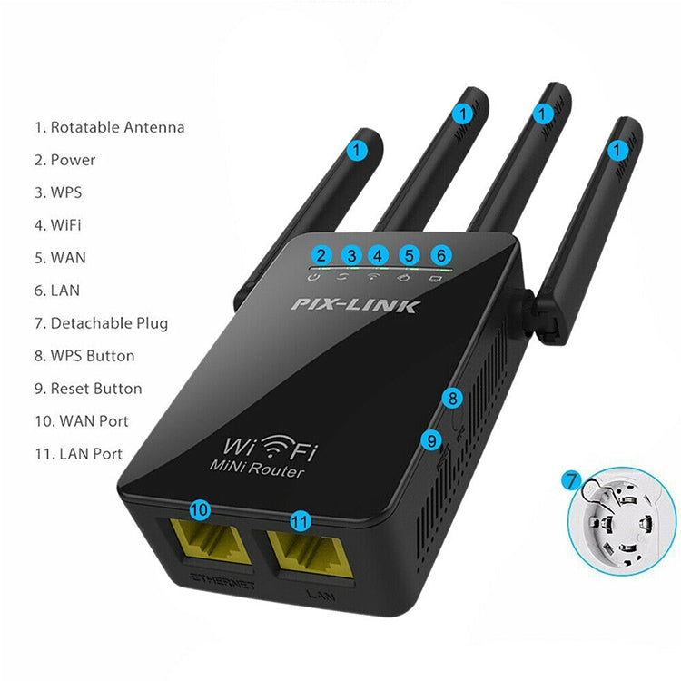 Wireless Smart WiFi Router Repeater with 4 WiFi Antennas, Plug Specification:EU Plug(White) - Wireless Routers by PMC Jewellery | Online Shopping South Africa | PMC Jewellery | Buy Now Pay Later Mobicred