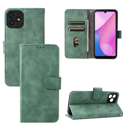 For Blackview Oscal C20 Solid Color Skin Feel Magnetic Buckle Horizontal Flip PU Phone Case(Green) - More Brand by PMC Jewellery | Online Shopping South Africa | PMC Jewellery | Buy Now Pay Later Mobicred