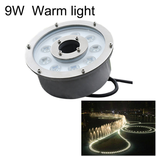 9W Landscape Ring LED Aluminum Alloy Underwater Fountain Light(Warm Light) - Underwater Lights by PMC Jewellery | Online Shopping South Africa | PMC Jewellery | Buy Now Pay Later Mobicred