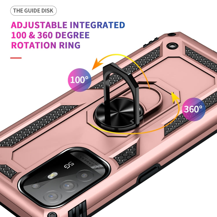 For OPPO Reno5 Z Shockproof TPU + PC Phone Protective Case with 360 Degree Rotating Holder(Rose Gold) - OPPO Cases by PMC Jewellery | Online Shopping South Africa | PMC Jewellery | Buy Now Pay Later Mobicred