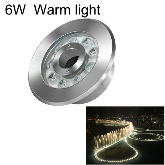 6W Landscape Ring LED Stainless Steel Underwater Fountain Light(Warm Light) - Underwater Lights by PMC Jewellery | Online Shopping South Africa | PMC Jewellery | Buy Now Pay Later Mobicred