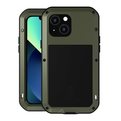 For iPhone 13 mini LOVE MEI Metal Shockproof Life Waterproof Dustproof Protective Phone Case (Army Green) - iPhone 13 mini Cases by LOVE MEI | Online Shopping South Africa | PMC Jewellery