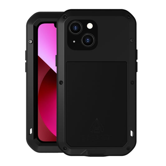 For iPhone 13 LOVE MEI Metal Shockproof Life Waterproof Dustproof Protective Phone Case(Black) - iPhone 13 Cases by LOVE MEI | Online Shopping South Africa | PMC Jewellery