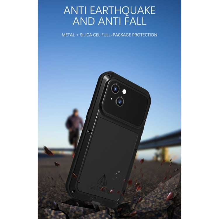 For iPhone 13 LOVE MEI Metal Shockproof Life Waterproof Dustproof Protective Phone Case(Black) - iPhone 13 Cases by LOVE MEI | Online Shopping South Africa | PMC Jewellery