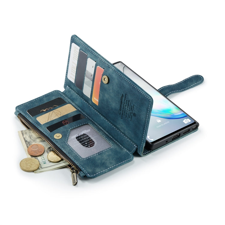 For Samsung Galaxy Note10 CaseMe-C30 Multifunctional Horizontal Flip PU + TPU Phone Case(Blue) - free shipping - PMC Jewellery - Order now!