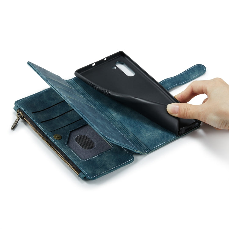 For Samsung Galaxy Note10 CaseMe-C30 Multifunctional Horizontal Flip PU + TPU Phone Case(Blue) - free shipping - PMC Jewellery - Order now!