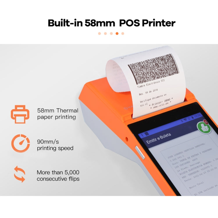 SGT-SP01 5.5 inch HD Screen Handheld POS Receipt Printer, Basic Version, EU Plug(Orange) - Printer by PMC Jewellery | Online Shopping South Africa | PMC Jewellery | Buy Now Pay Later Mobicred