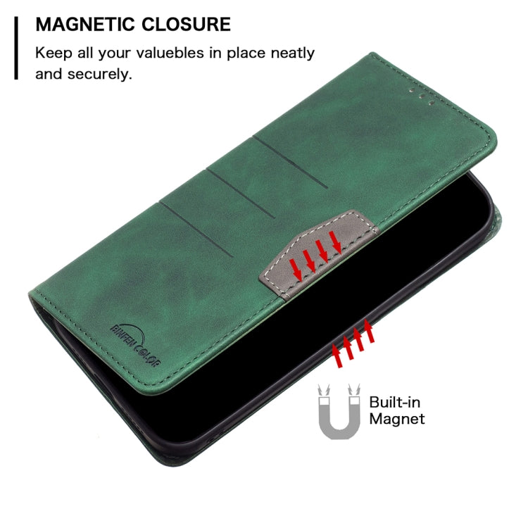 For iPhone X / XS Magnetic Splicing Leather Phone Case(Green) - More iPhone Cases by PMC Jewellery | Online Shopping South Africa | PMC Jewellery