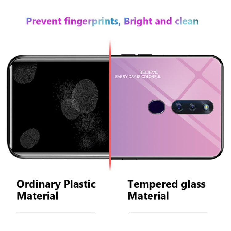 For OPPO F11 Pro Gradient Color Glass Case(Sky Blue) - OPPO Cases by PMC Jewellery | Online Shopping South Africa | PMC Jewellery | Buy Now Pay Later Mobicred