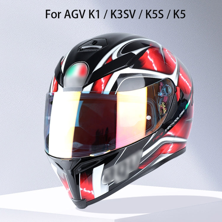 Motorcycle Helmet Visor Anti-UV Wind Shield Lens For AGV K1 / K3SV / K5(Electroplated Red) - Helmets by PMC Jewellery | Online Shopping South Africa | PMC Jewellery